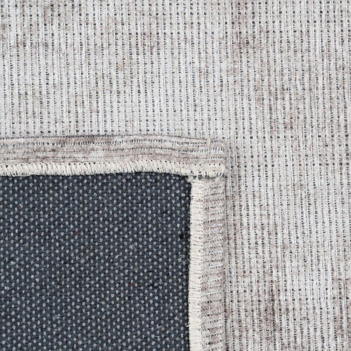 Tapijt 80 x 150 cm Polyester Katoen Taupe